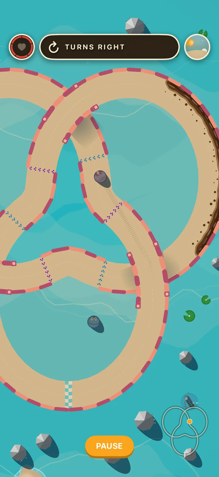 A trefoil knot track in Coral Shallows